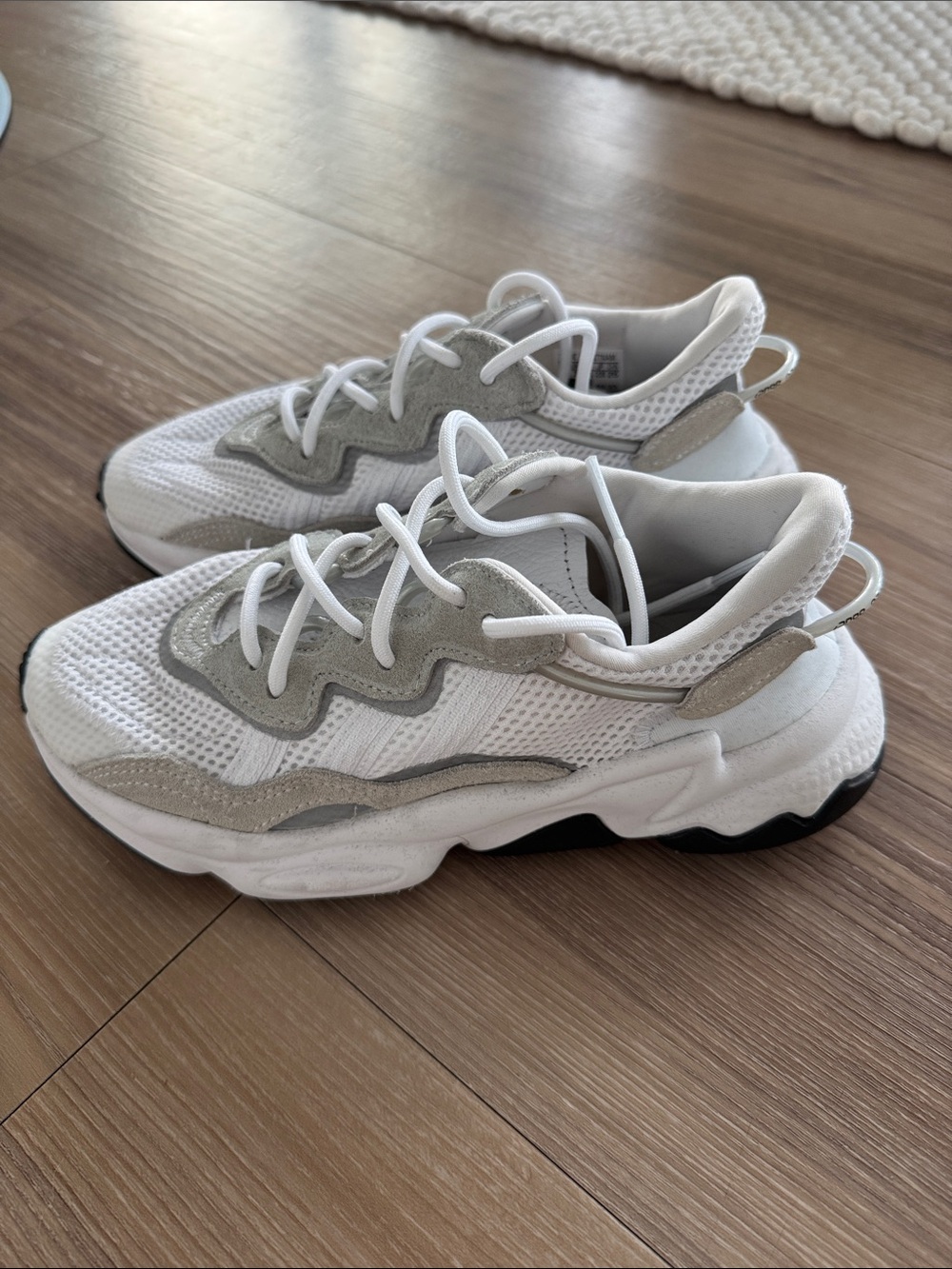 Adidas Kids White and Grey Athletic Shoes